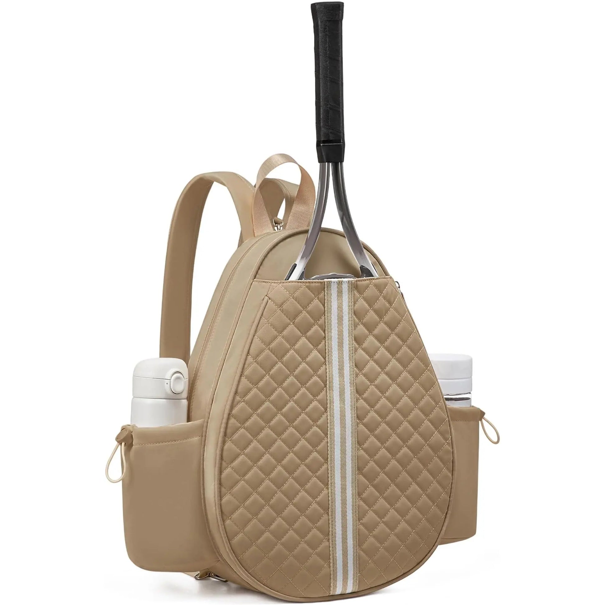 Quilted Water-Resistant Tennis Sling Backpack - Versatile Bag for Tennis, Pickleball, and Badminton for Men and Women
