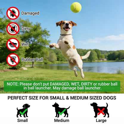 Automatic Dog Ball Launcher with LED Battery Indicator - Interactive Throwing Device for Small to Medium Dogs, Features 3 Distance Settings, Portable Design, Includes 3/6 Balls, Rechargeable Battery