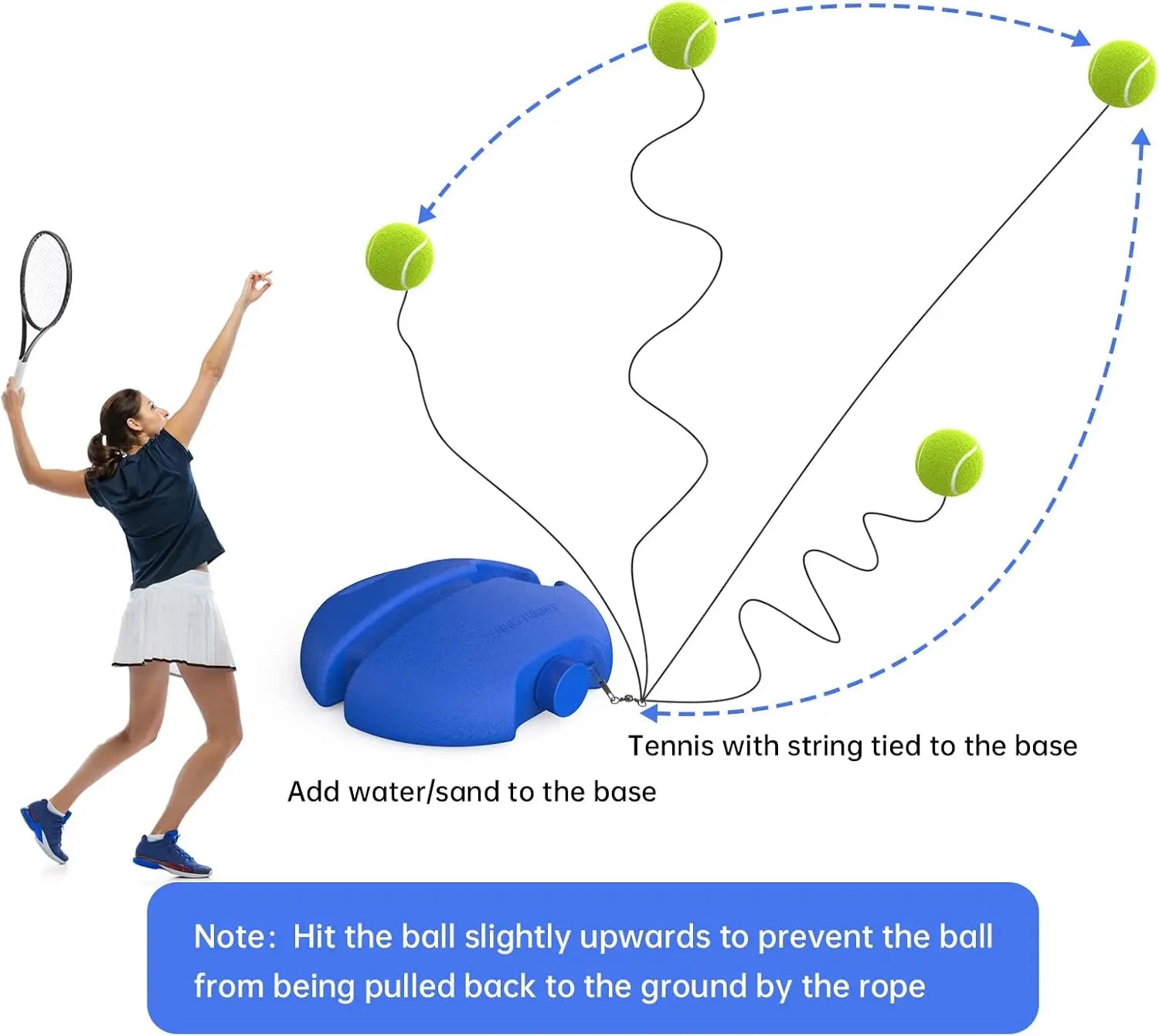 Professional Tennis Trainer Rebound Ball - Portable Solo Training Equipment with String Balls for Beginners and Outdoor Practice