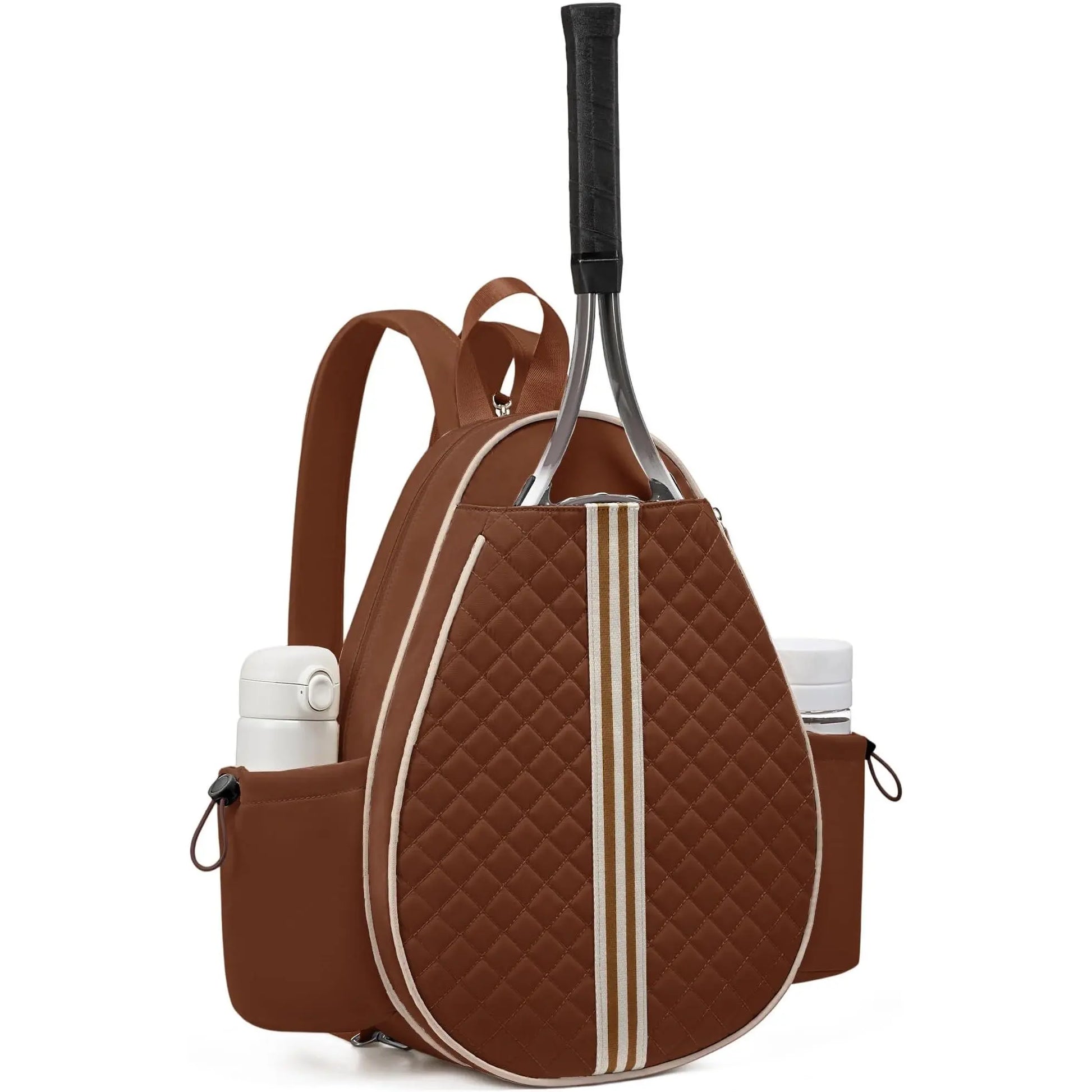 Quilted Water-Resistant Tennis Sling Backpack - Versatile Bag for Tennis, Pickleball, and Badminton for Men and Women