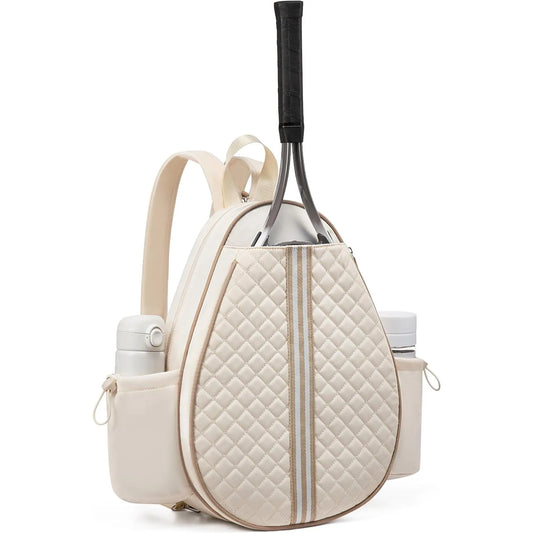 Quilted Water-Resistant Tennis Sling Backpack - Versatile Bag for Tennis, Pickleball, and Badminton for Men and Women