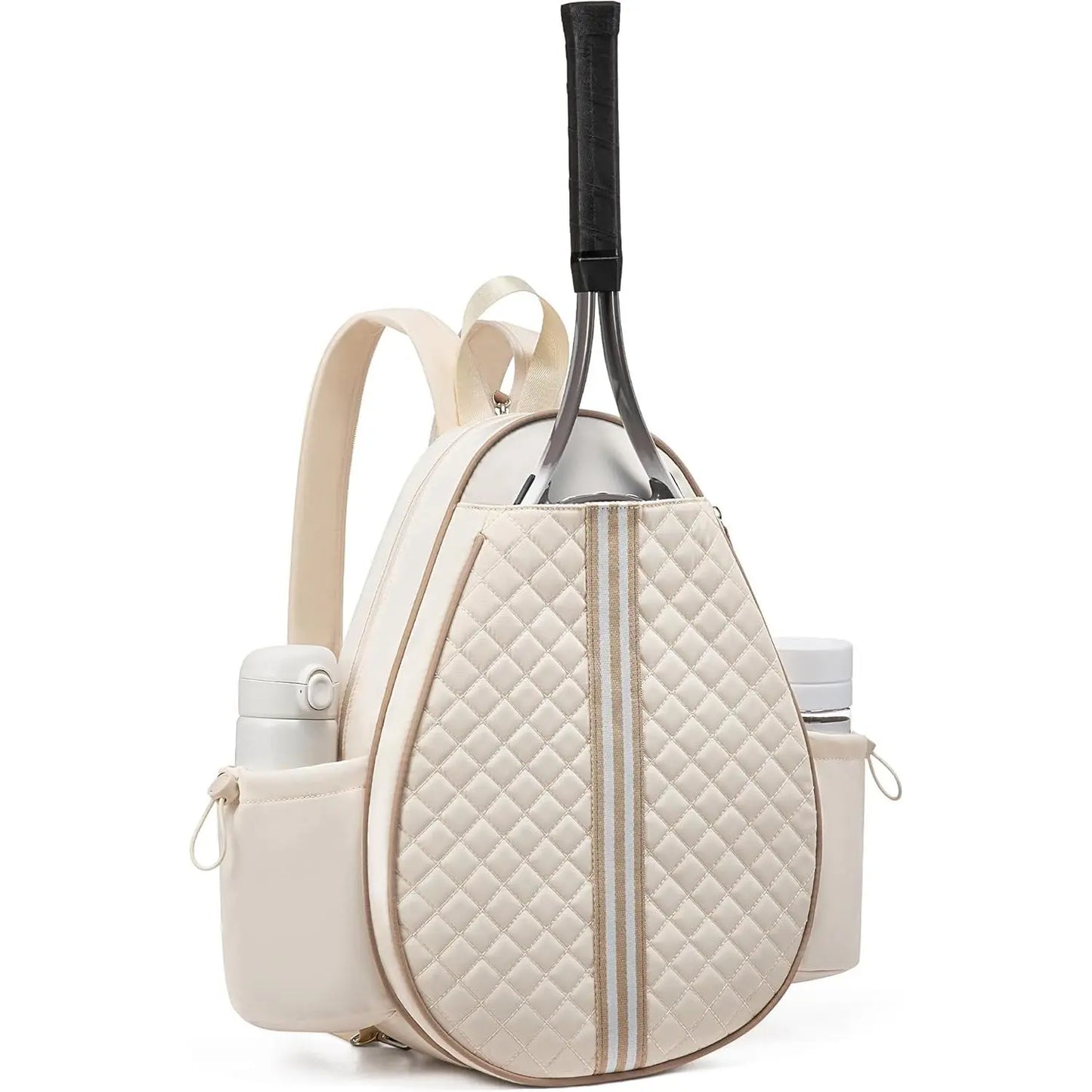 Quilted Water-Resistant Tennis Sling Backpack - Versatile Bag for Tennis, Pickleball, and Badminton for Men and Women