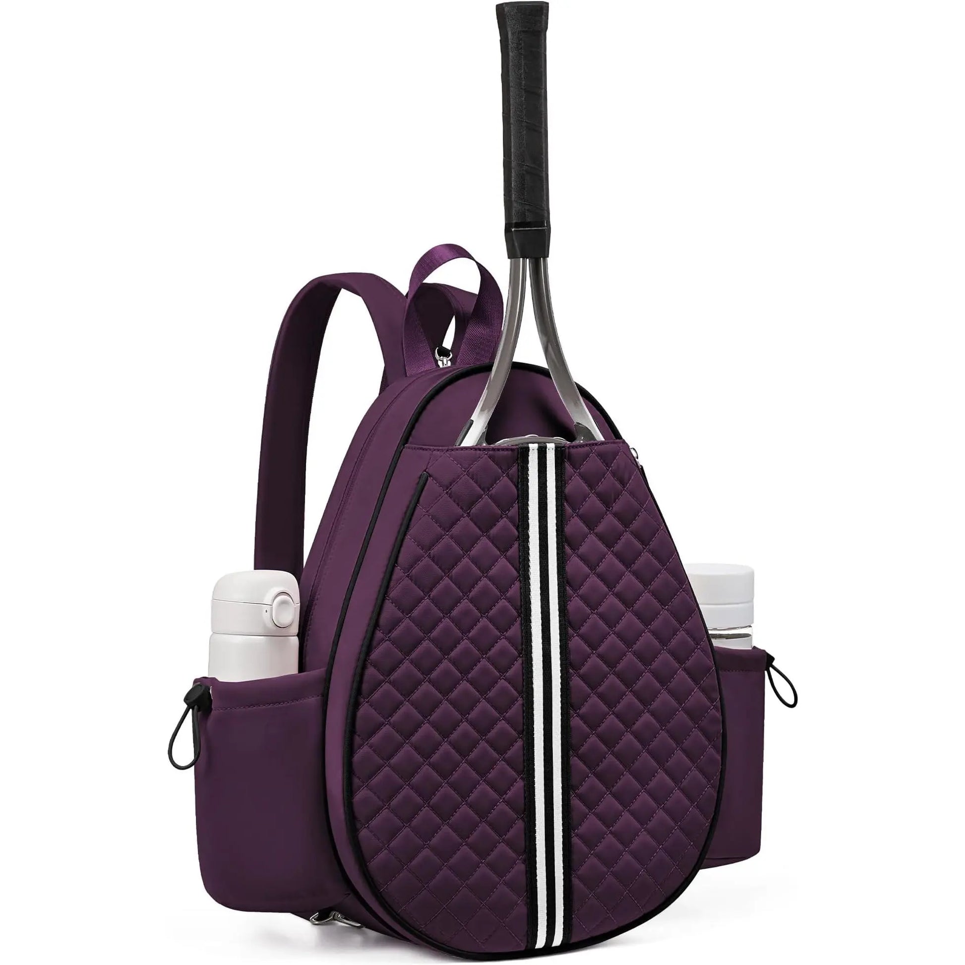 Quilted Water-Resistant Tennis Sling Backpack - Versatile Bag for Tennis, Pickleball, and Badminton for Men and Women