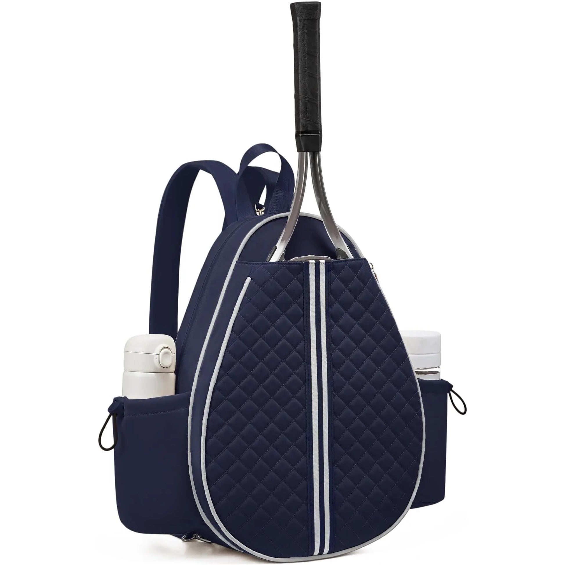 Quilted Water-Resistant Tennis Sling Backpack - Versatile Bag for Tennis, Pickleball, and Badminton for Men and Women