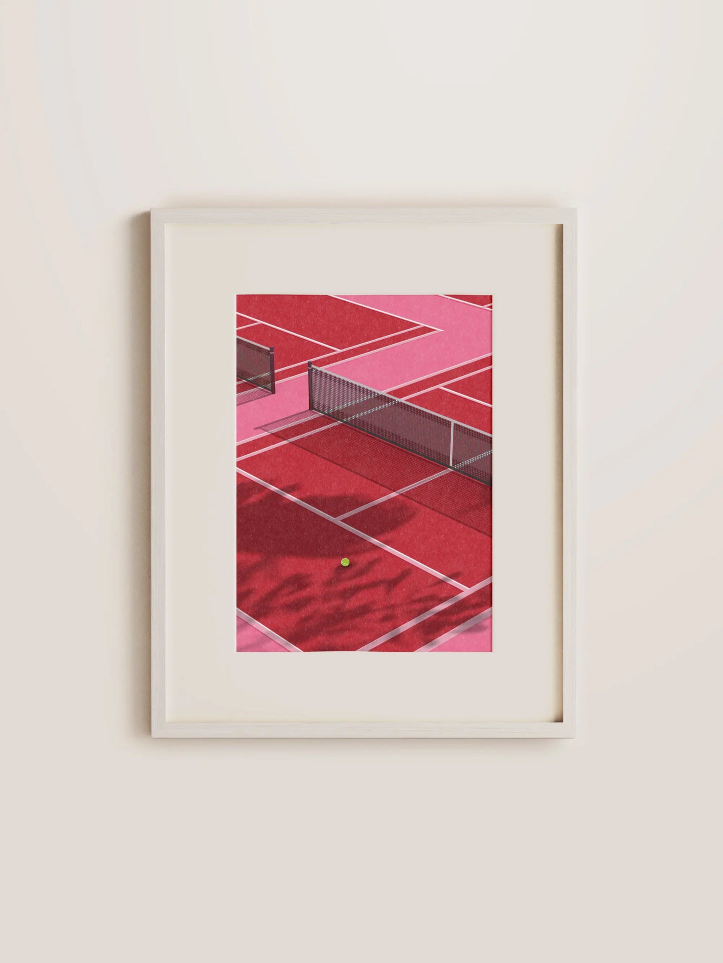 Tennis Retro Art Print - Risograph-Inspired Illustration, Unframed Sports Wall Decor, Ideal Gift