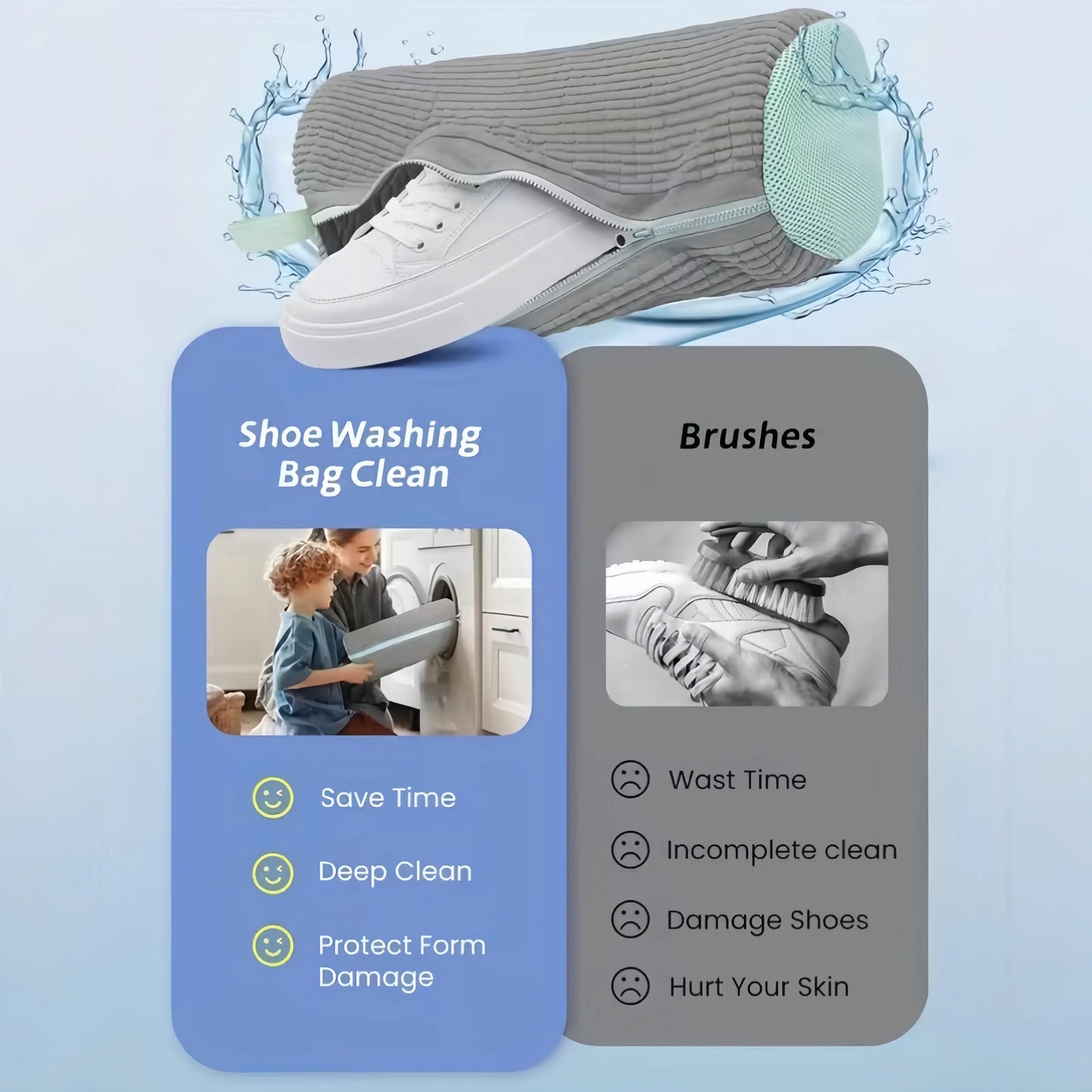 Shoe Washing Machine Bag: Reusable Laundry Bag for Sneakers and Tennis Shoes, Ideal for Washer and Dryer Cleaning
